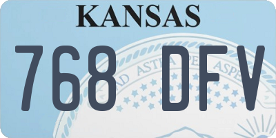 KS license plate 768DFV