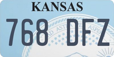 KS license plate 768DFZ