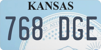 KS license plate 768DGE