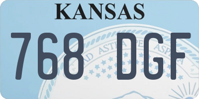 KS license plate 768DGF