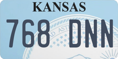 KS license plate 768DNN