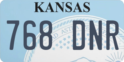 KS license plate 768DNR