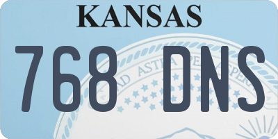 KS license plate 768DNS