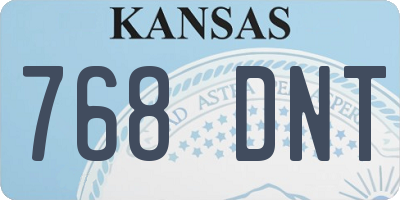 KS license plate 768DNT