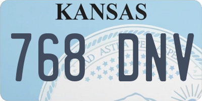 KS license plate 768DNV