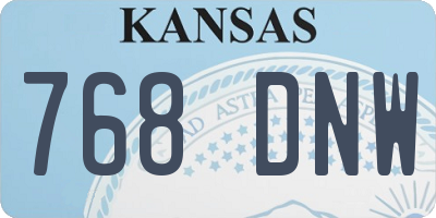 KS license plate 768DNW