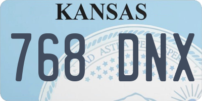 KS license plate 768DNX