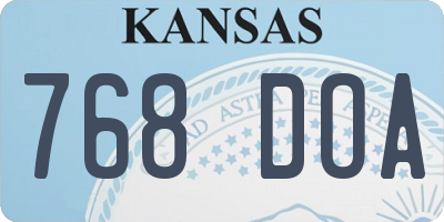 KS license plate 768DOA