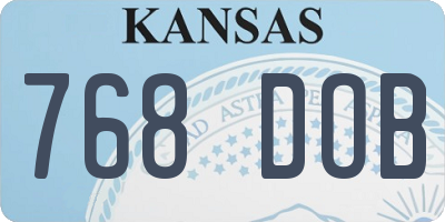 KS license plate 768DOB