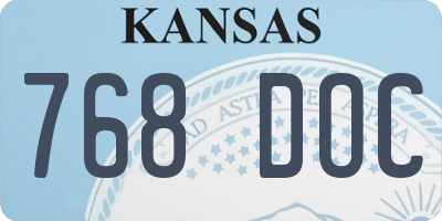 KS license plate 768DOC