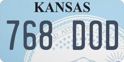 KS license plate 768DOD