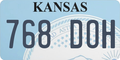 KS license plate 768DOH