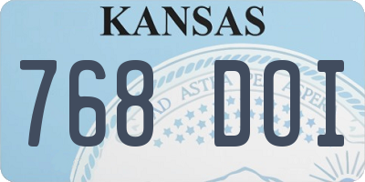 KS license plate 768DOI