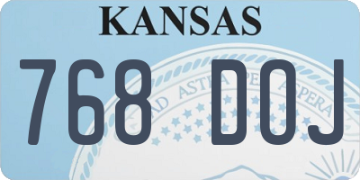 KS license plate 768DOJ