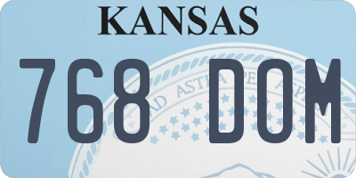 KS license plate 768DOM