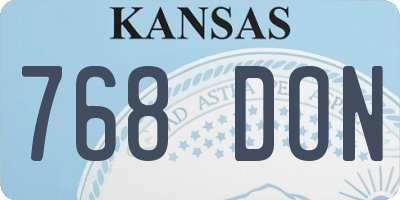 KS license plate 768DON