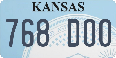 KS license plate 768DOO