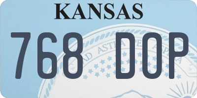 KS license plate 768DOP