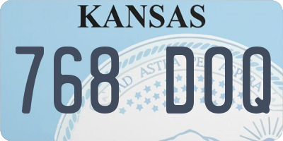 KS license plate 768DOQ