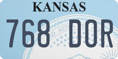 KS license plate 768DOR