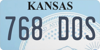 KS license plate 768DOS