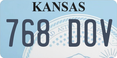 KS license plate 768DOV