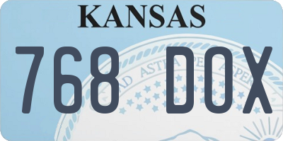 KS license plate 768DOX