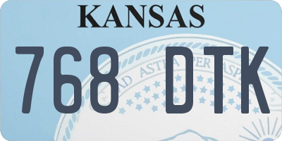 KS license plate 768DTK