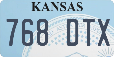 KS license plate 768DTX