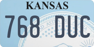 KS license plate 768DUC