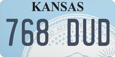 KS license plate 768DUD