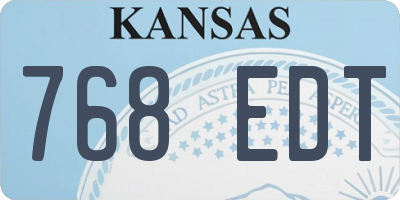 KS license plate 768EDT