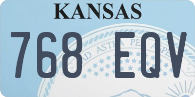 KS license plate 768EQV