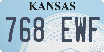 KS license plate 768EWF