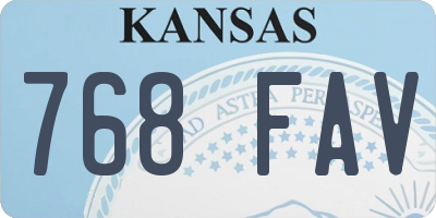 KS license plate 768FAV