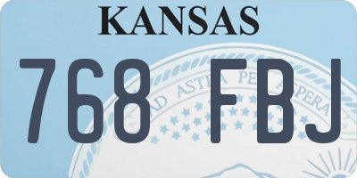KS license plate 768FBJ
