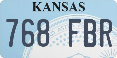KS license plate 768FBR