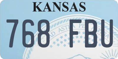 KS license plate 768FBU