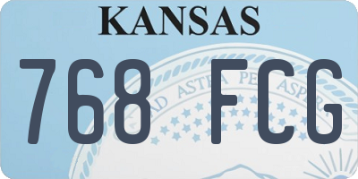 KS license plate 768FCG