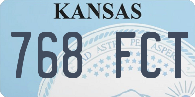 KS license plate 768FCT