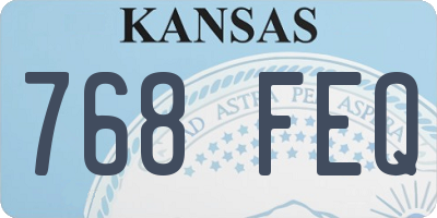 KS license plate 768FEQ