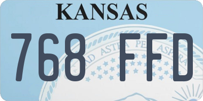 KS license plate 768FFD