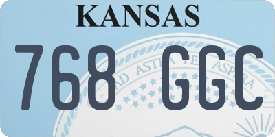 KS license plate 768GGC