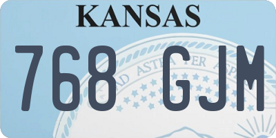 KS license plate 768GJM
