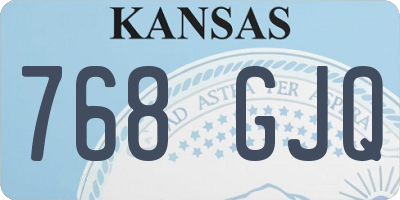 KS license plate 768GJQ