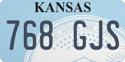 KS license plate 768GJS