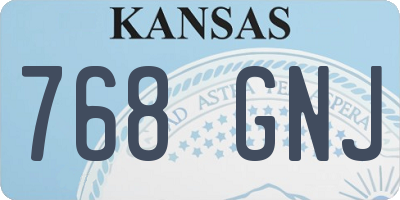 KS license plate 768GNJ