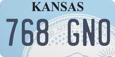 KS license plate 768GNO