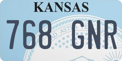 KS license plate 768GNR