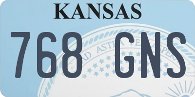 KS license plate 768GNS